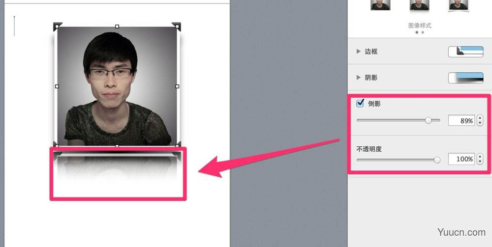 Pages图片怎么添加倒影效果? Pages编辑照片样式的技巧