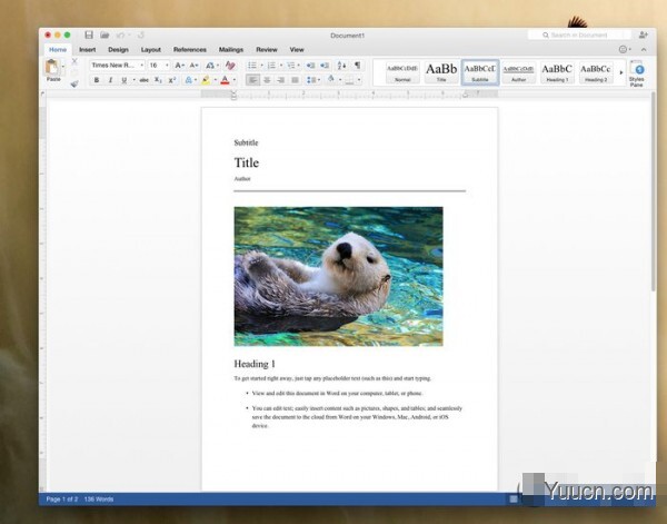 [下载]Office 2016 for Mac新预览版  Word上手体验