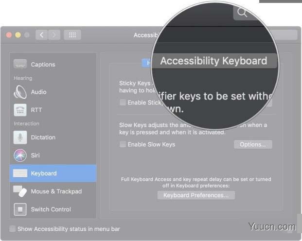 Mac系统辅助键盘怎么开启? 辅助功能键盘设置方法