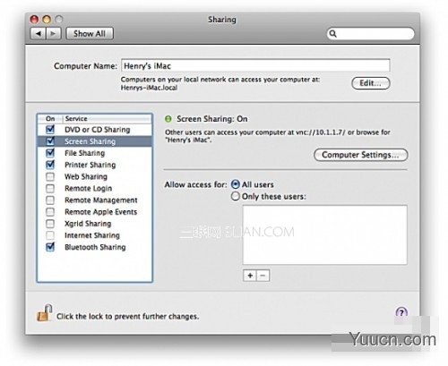 Mac中使用屏幕共享实现远程控制的具体步骤