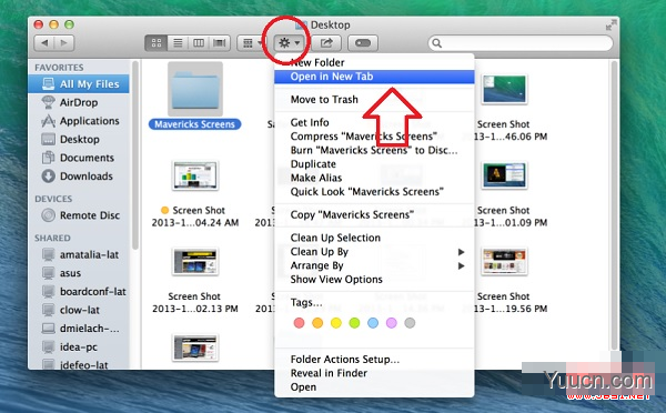 Mac OS X Mavericks的Finder打开不同标签的操作步骤