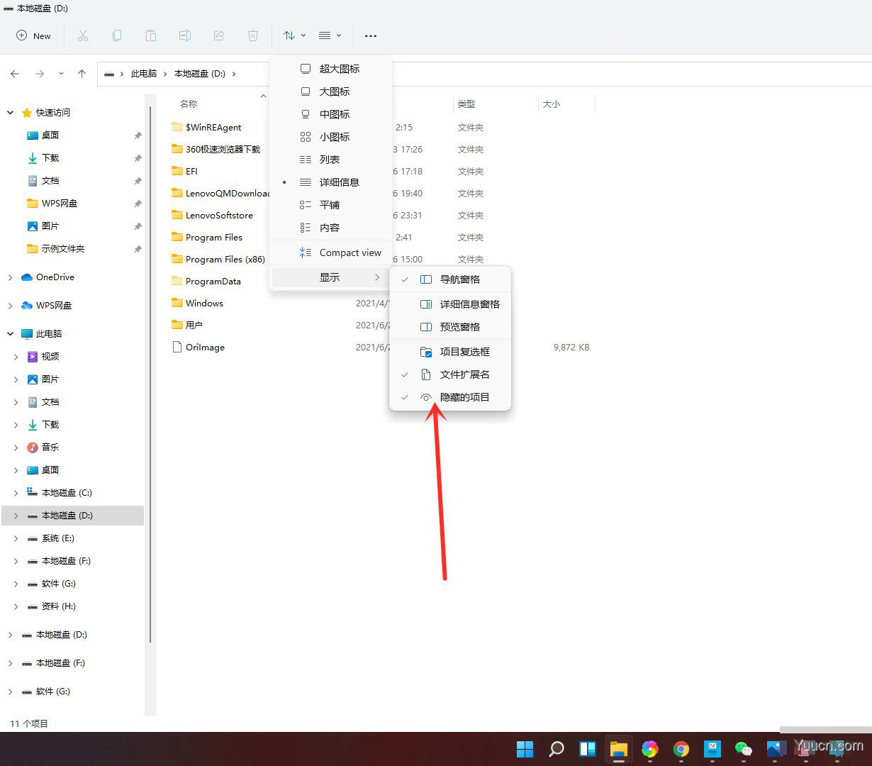 win11怎么隐藏文件? windows11显示隐藏文件和文件夹的技巧
