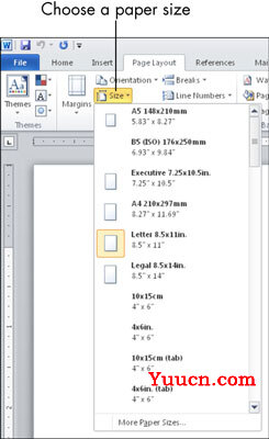 如何在Microsoft Word中选择纸张尺寸和方向？