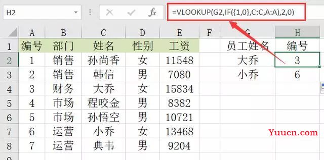 Vlookup+IF函数公式，解决Excel中逆向查找匹配问题！