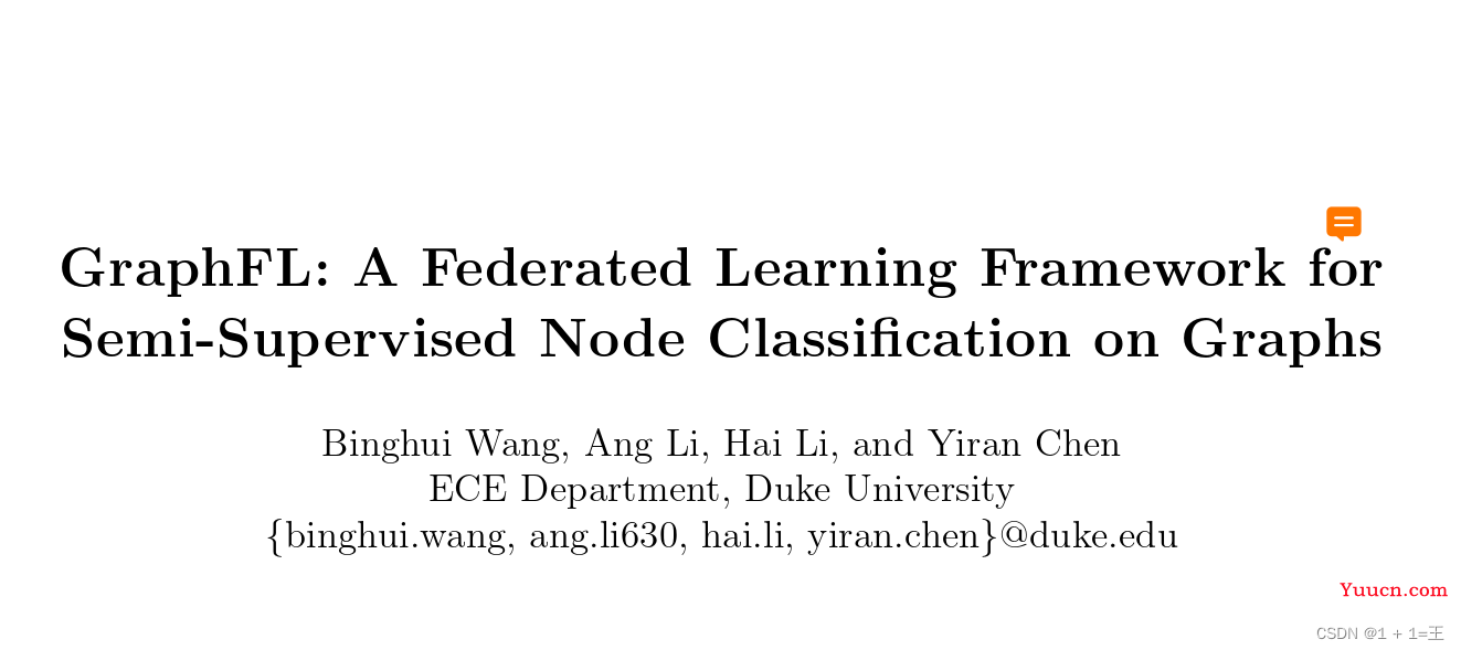 【论文导读】- GraphFL: A Federated Learning Framework for Semi-Supervised Node Classiﬁcation on Graphs