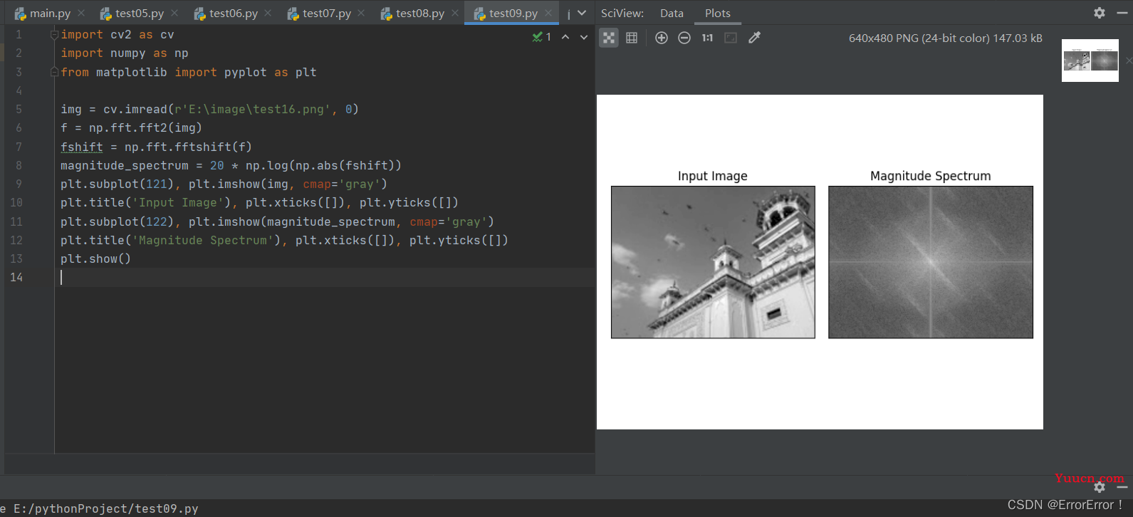 OpenCV中的图像处理 —— 傅里叶变换+模板匹配