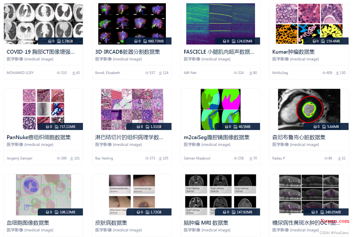 12大类150个图像处理和深度学习开源数据集