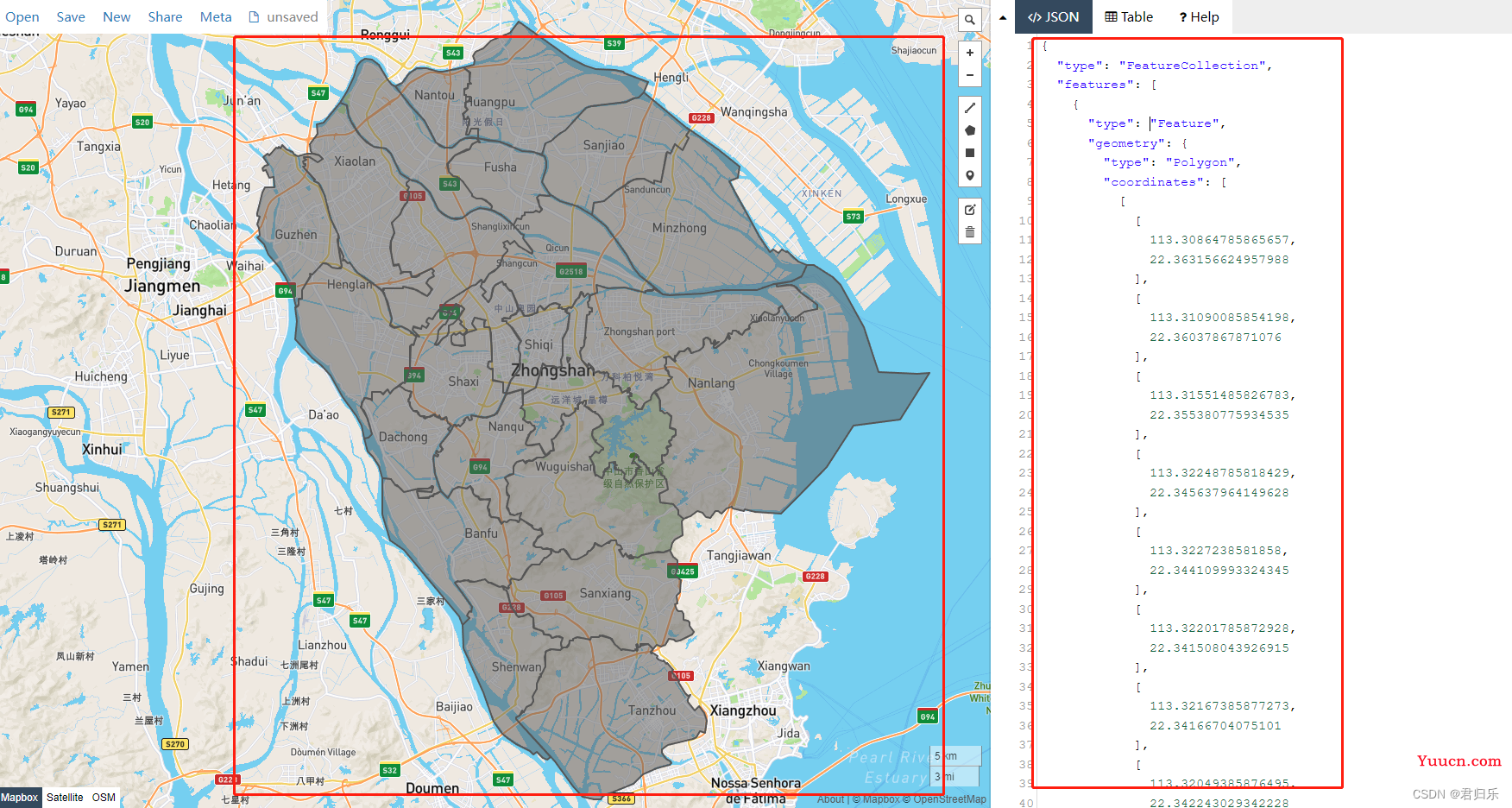获取街道、镇级的地图geoJson数据方法，使用echarts绘制出街道、镇级的地图区域画面（中山市为例）