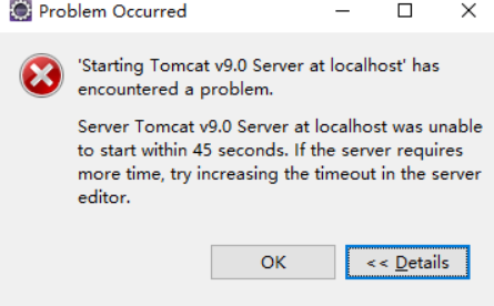 Server Tomcat v9.0 Server at localhost failed to start问题