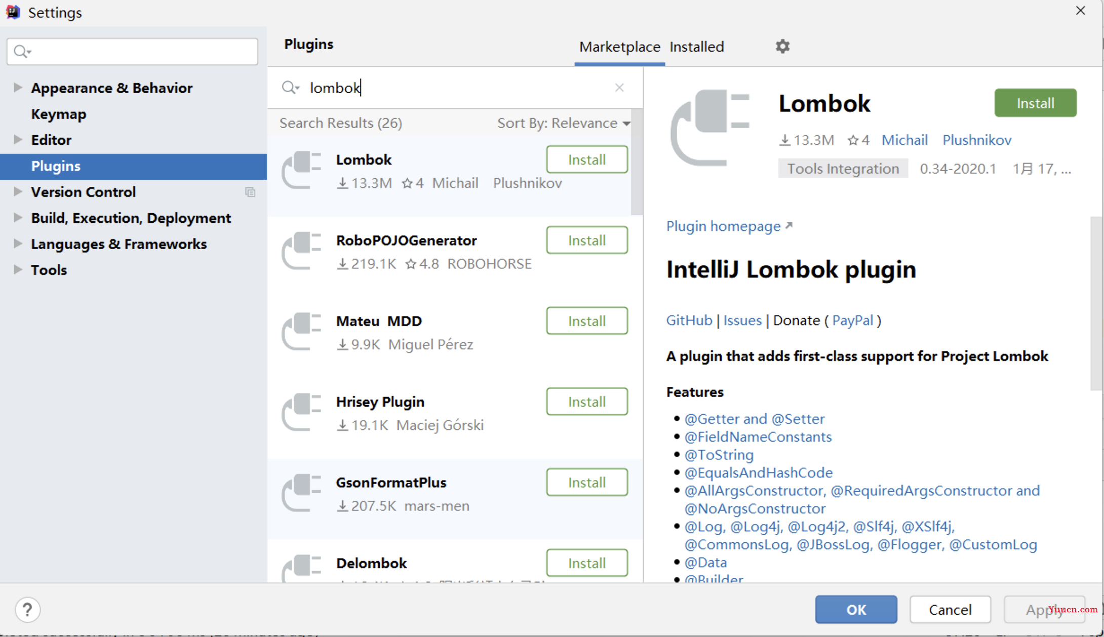 IDEA从零到精通（24）之lombok插件的安装与使用