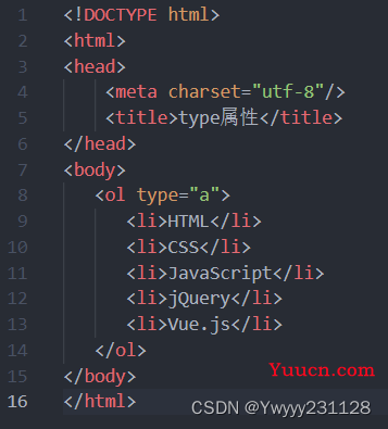 HTML---列表