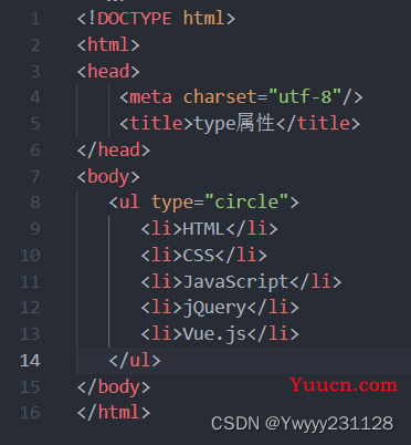 HTML---列表