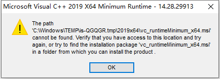vc_runtimeMinimum_x64.msi 找不到的解决方法